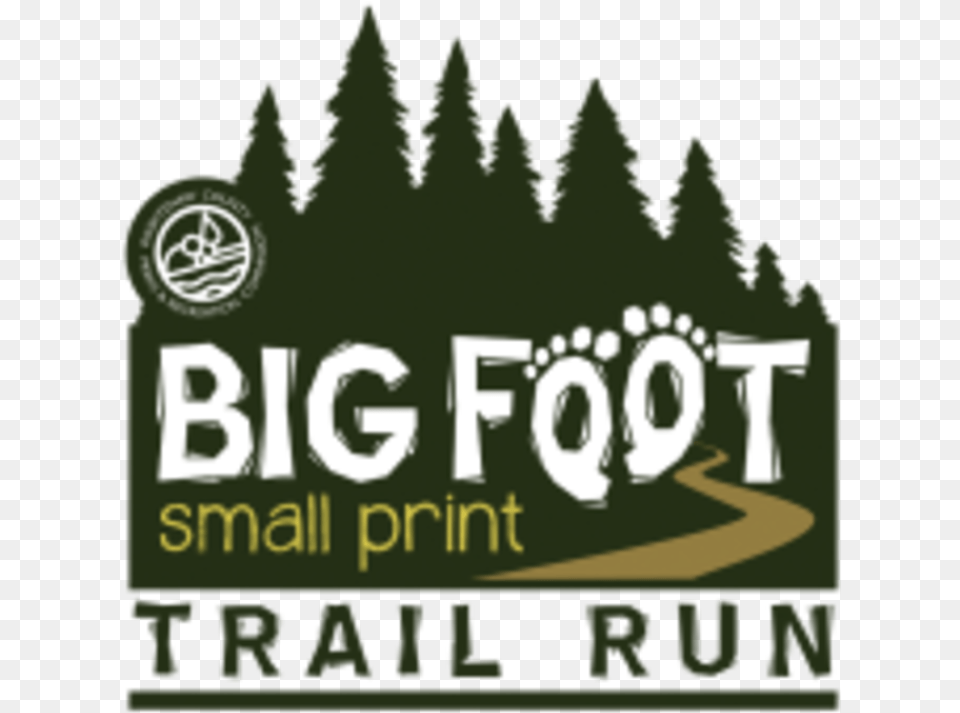 Big Foot Small Print 5k Run Illustration, Green, Vegetation, Plant, Tree Free Png