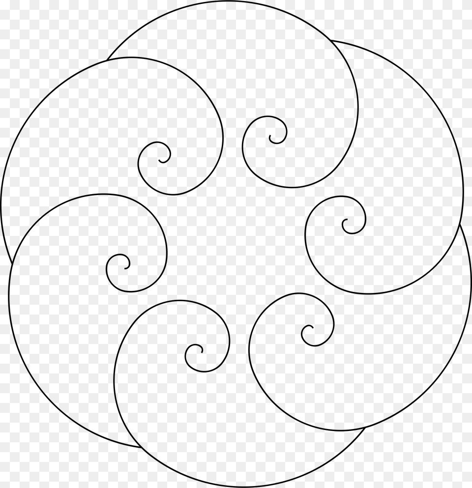 Big Golden Ratio Spirals, Gray Png