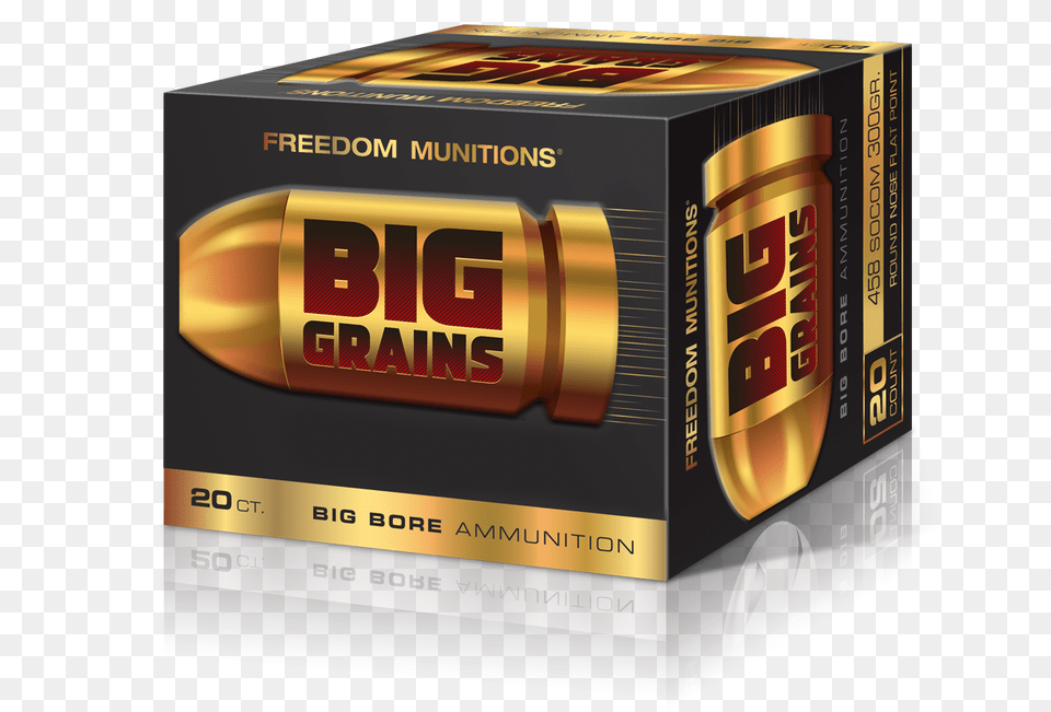 Big Grains 458 Socom 300gr Rnfp Drink, Ammunition, Weapon, Bullet, Mailbox Png Image