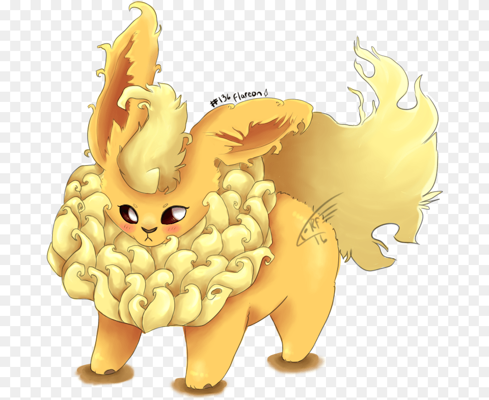 Big Hair Donu0027t Care Shiny Flareon Pokemon Cartoon, Animal, Mammal, Rabbit, Baby Png Image