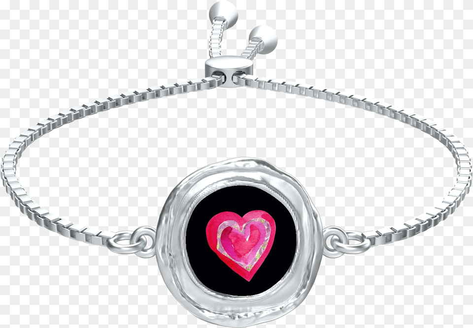 Big Heart Coin Silver Bracelet Swarovski Bracelet Black, Accessories, Jewelry, Necklace Free Png Download