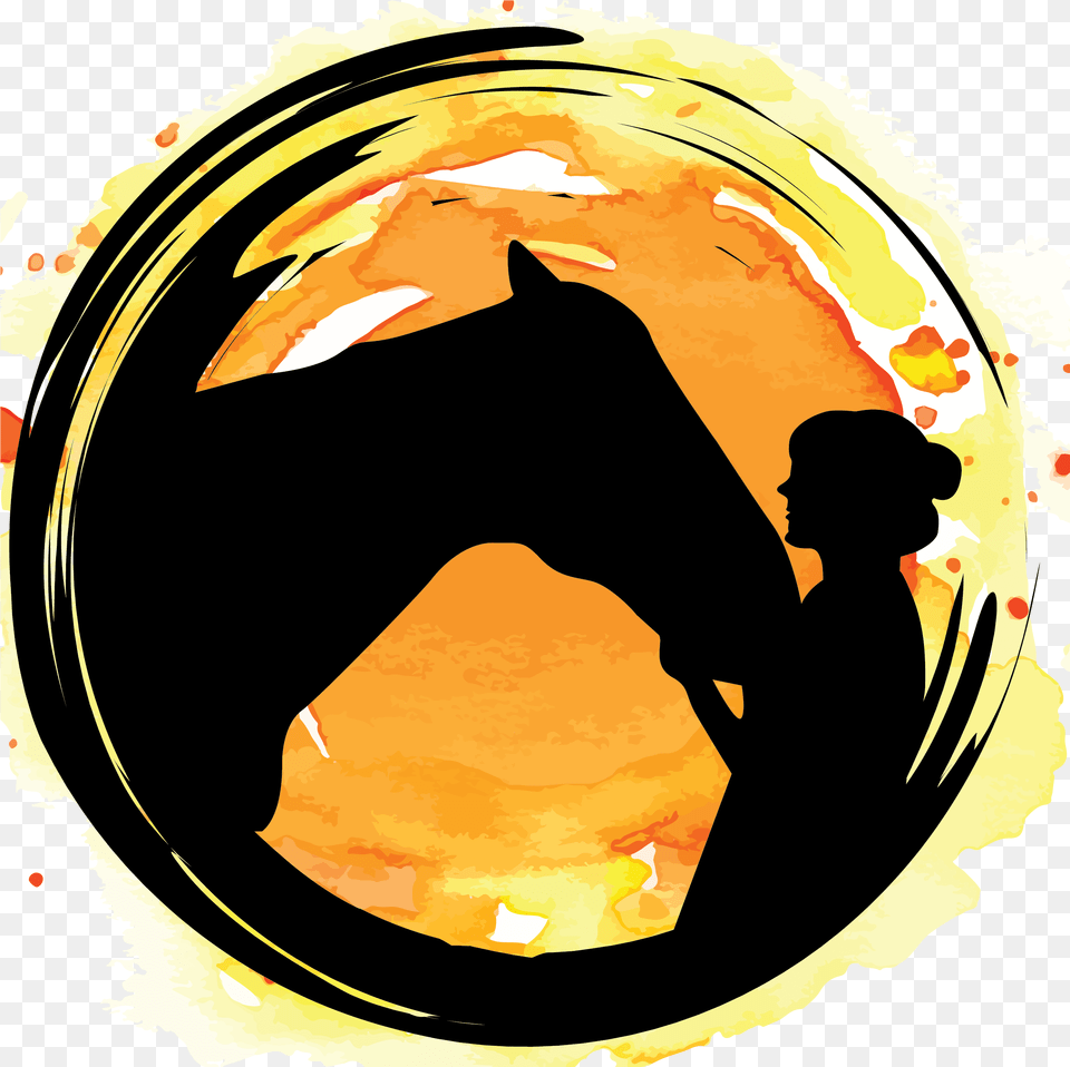 Big Heart Equestrian Circle, Photography, Silhouette, Logo, Person Free Png Download