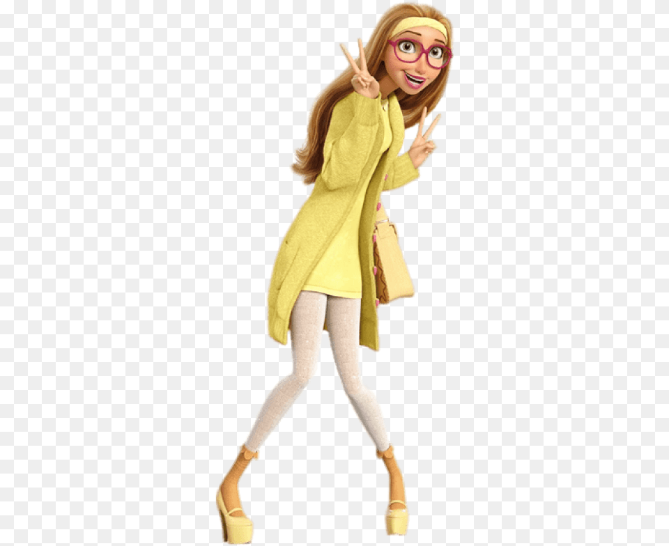 Big Hero 6 Honey Lemon Peace Sign Honey Lemon Grandes Heroes, Clothing, Coat, Adult, Doll Free Transparent Png