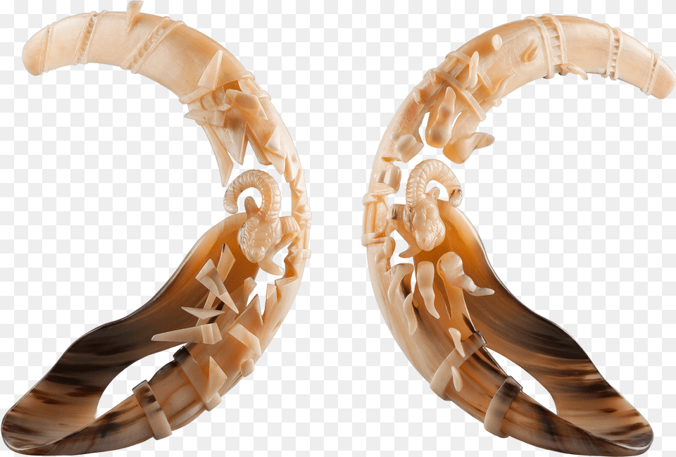 Big Horns Ram Shatter And Melt Earrings, Ivory Png Image