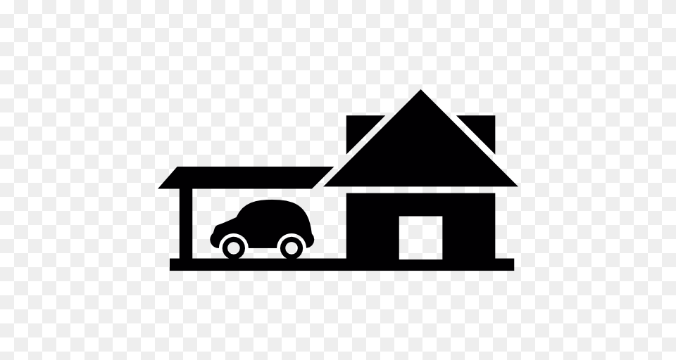 Big House With Car Garage, Stencil, Triangle, Machine, Wheel Png Image
