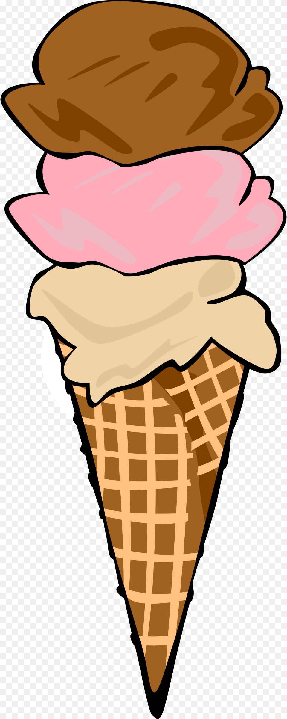 Big Image 3 Scoop Ice Cream Cone, Dessert, Food, Ice Cream, Baby Free Png Download