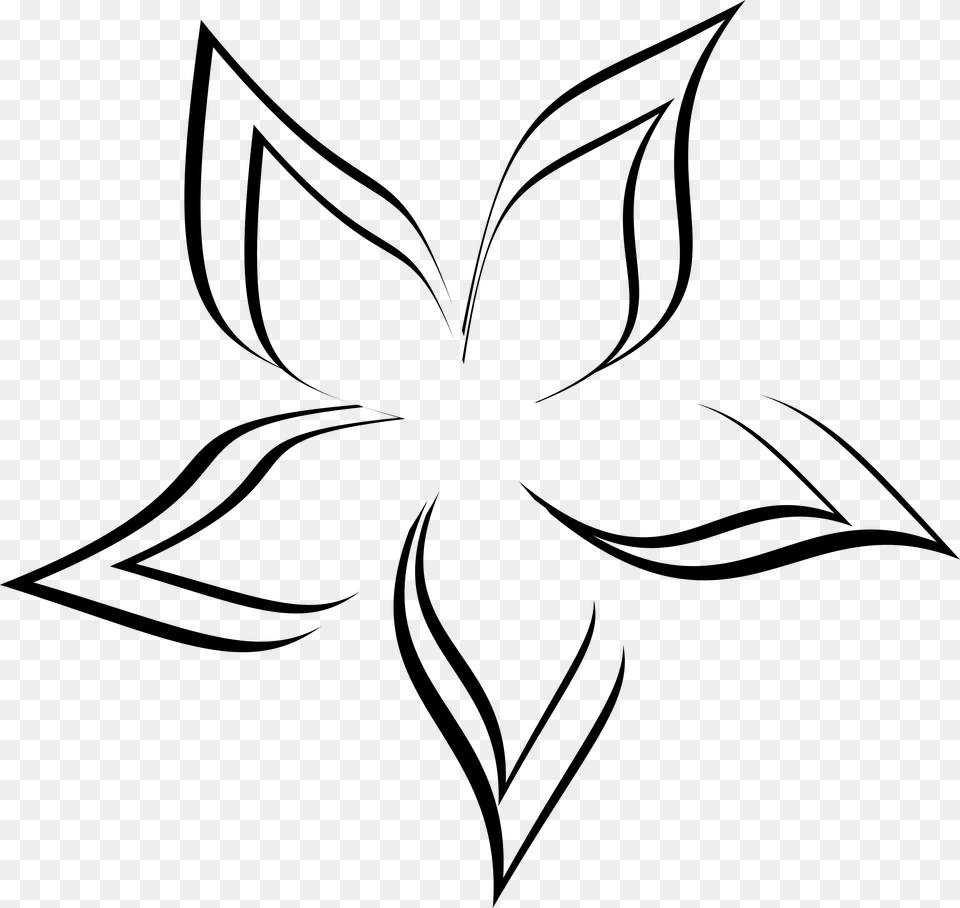 Big Abstract Drawing Of Flower, Gray Png Image