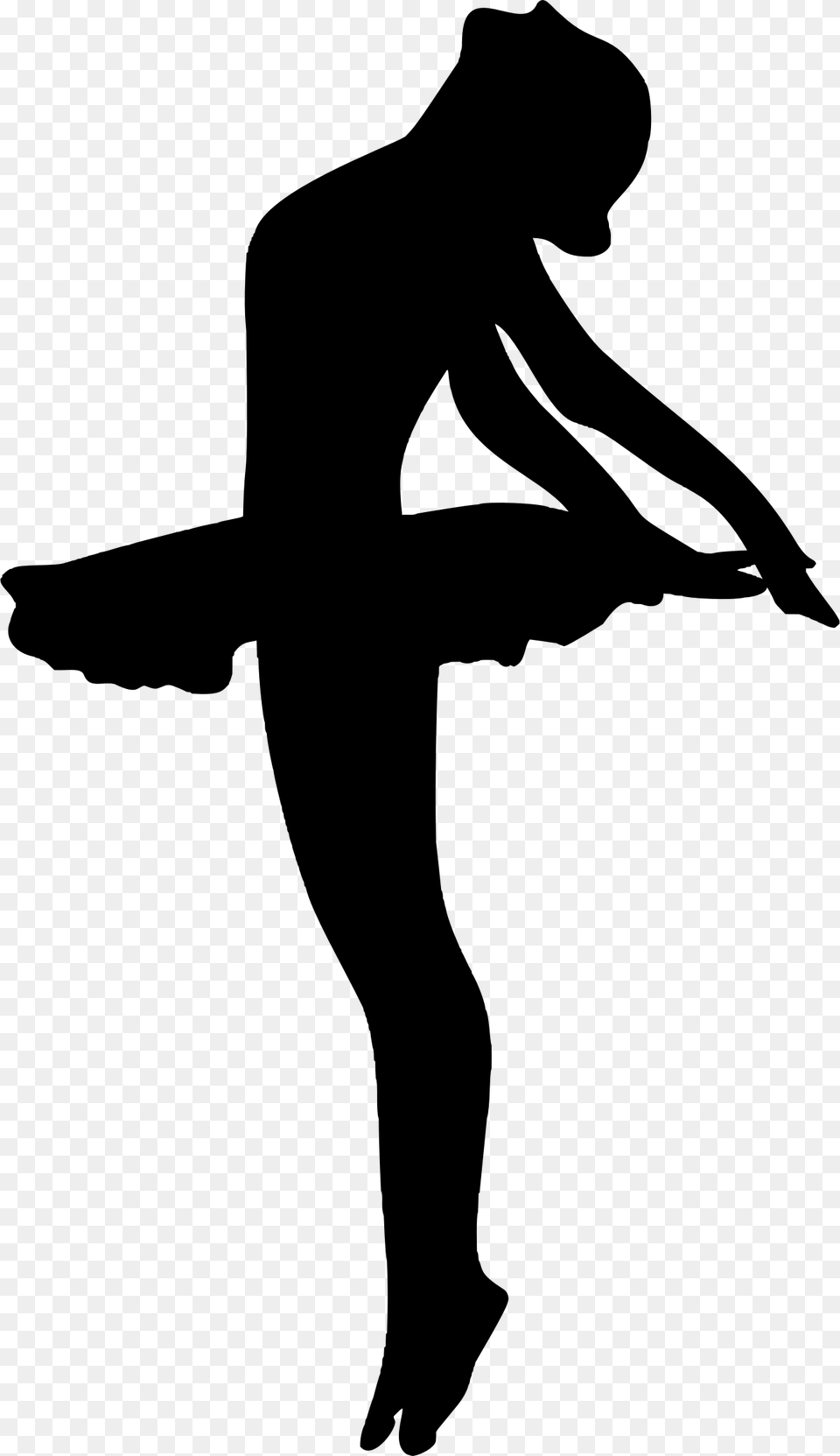 Big Ballerina Silhouette, Gray Png Image