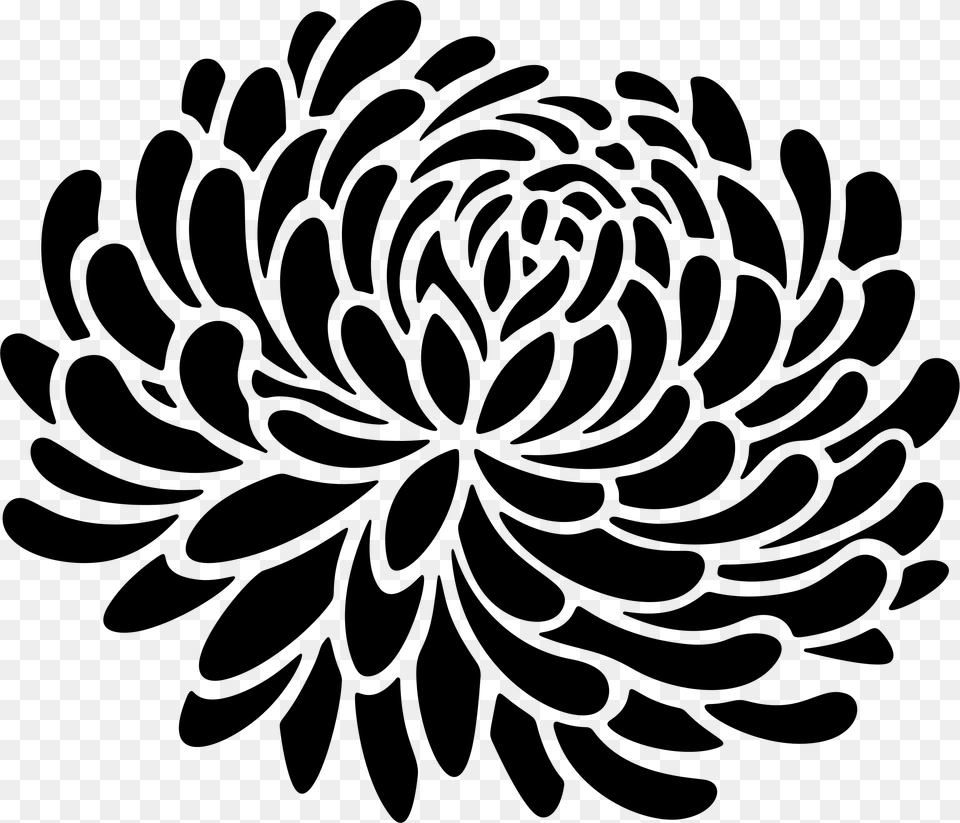 Big Image Chrysanthemum, Gray Png