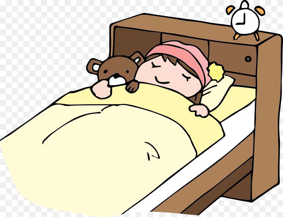 Big Clip Art Bed Time, Person, Sleeping, Furniture, Face Png Image