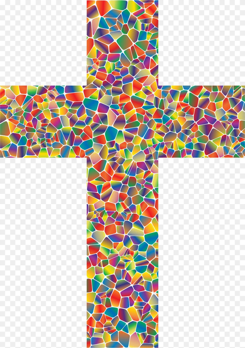 Big Colorful Cross, Symbol, Art Png Image