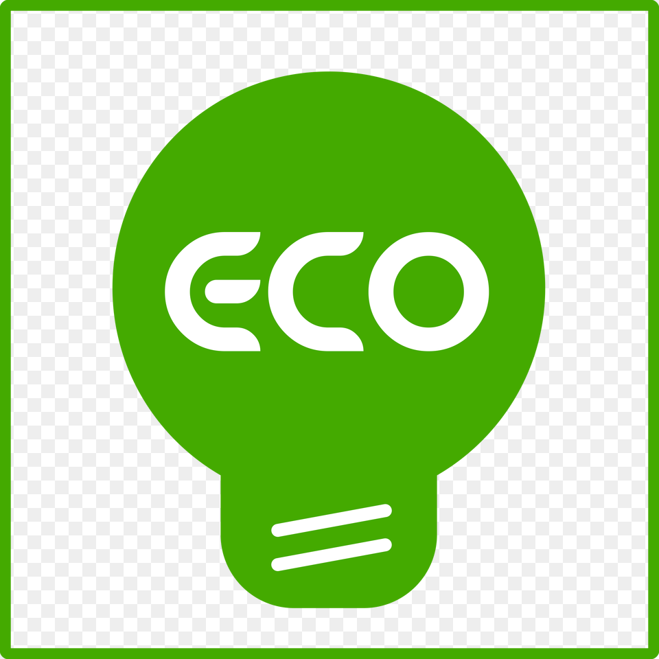 Big Eco Icon, Green, Light, Lightbulb Png Image