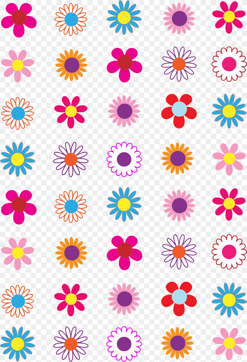 Big Image Flower Patterns Simple Colored, Daisy, Pattern, Plant Png