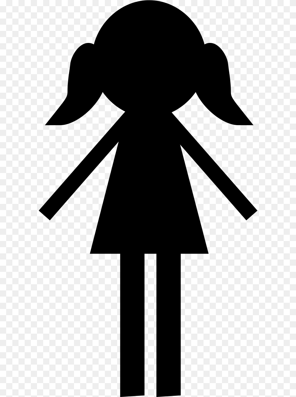 Big Image Girl Silhouette Clipart, Gray Png