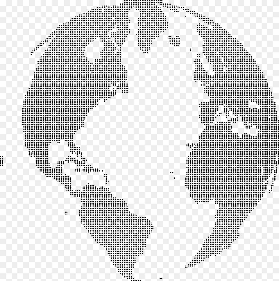 Big Image Globe Dots, Gray Free Png Download