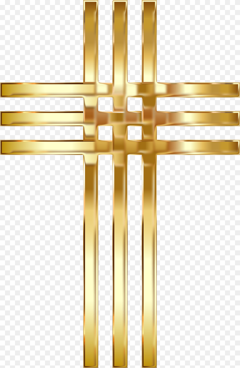 Big Image Golden Cross No Background, Symbol, Gold, Accessories Png