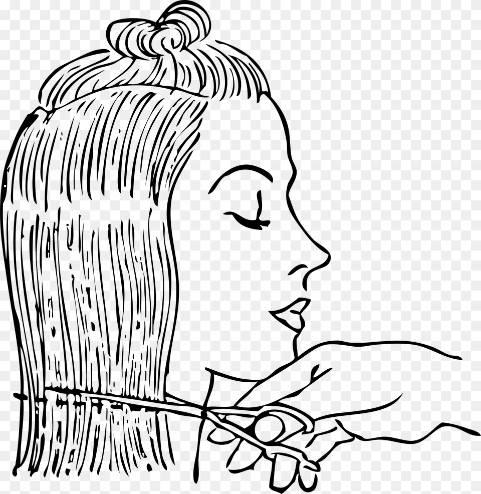 Big Hair Cut Clip Art, Gray Png Image