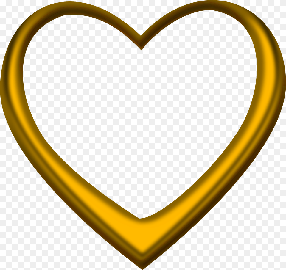 Big Image Heart, Logo, Gold Free Png