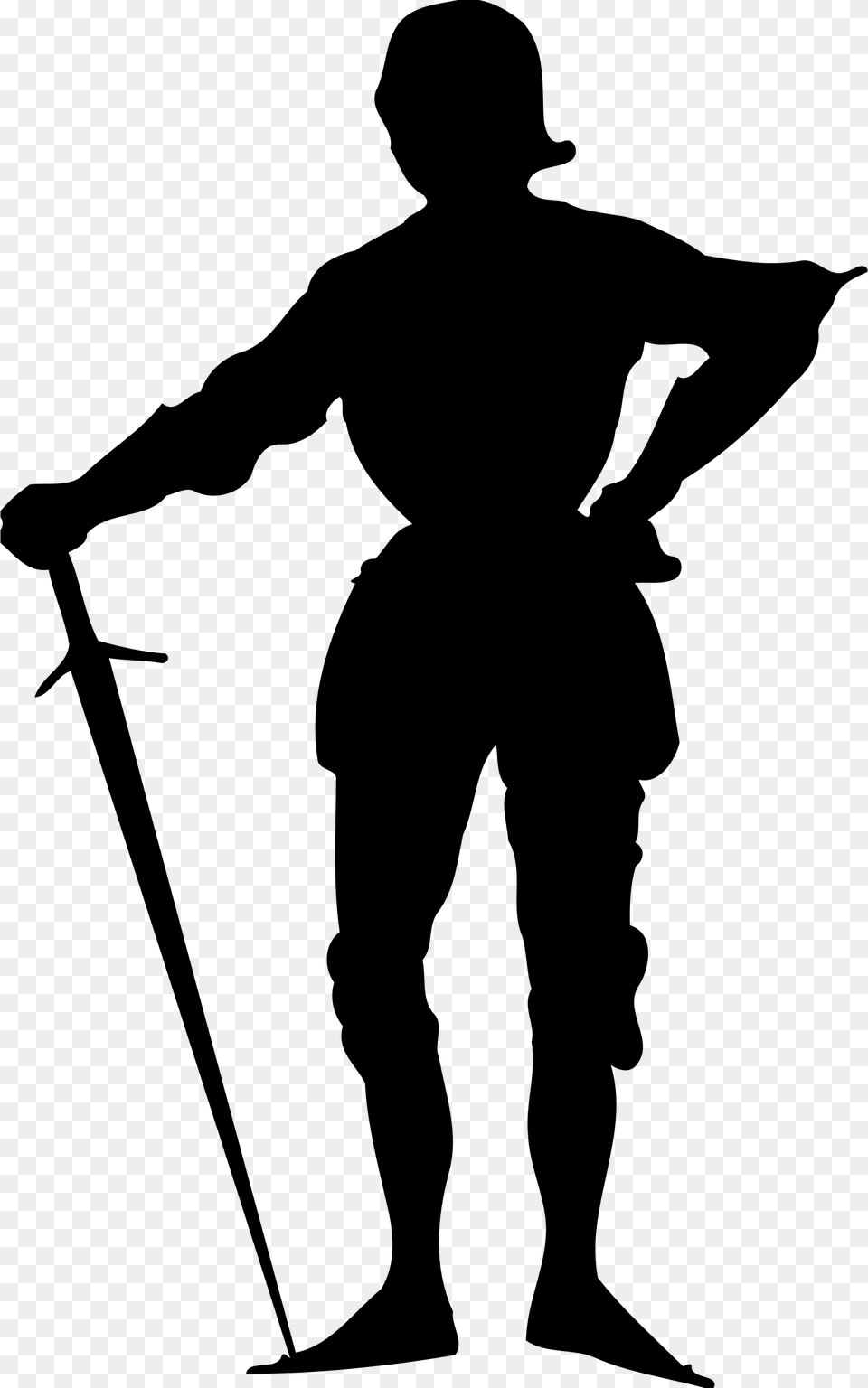 Big Knight Silhouette, Gray Png Image