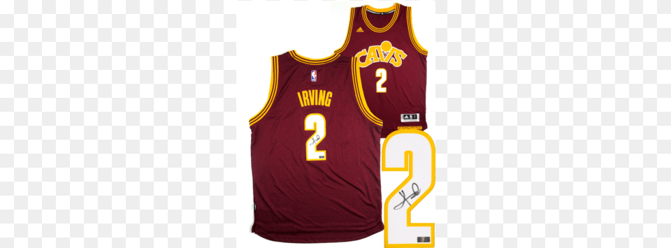 Big Kyrie Irving Jersey Kyrie Irving Autographed Cavs Red Alternate Swingman, Clothing, Shirt, T-shirt Png Image