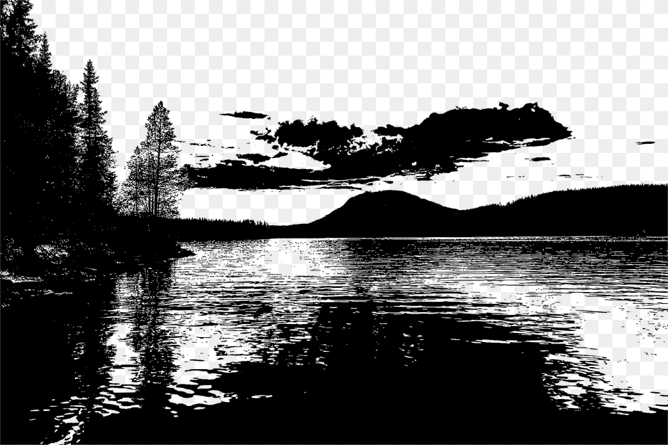 Big Image Lake Silhouette, Gray Free Transparent Png