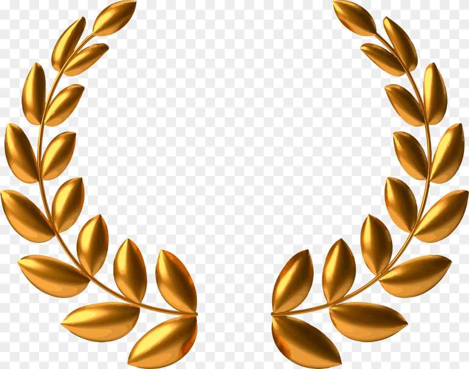 Big Laurel Leaf Gold Template, Pattern, Accessories, Jewelry, Necklace Png Image