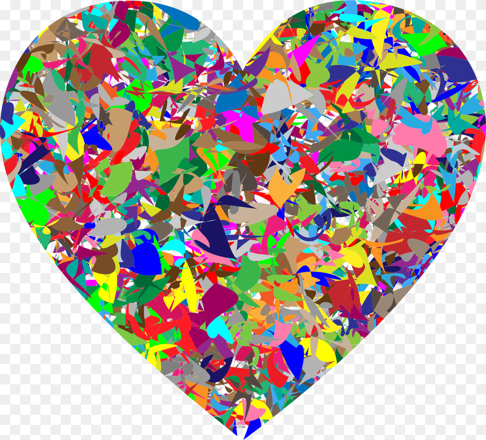 Big Image Modern Art Heart, Collage, Paper, Confetti, Qr Code Free Png Download