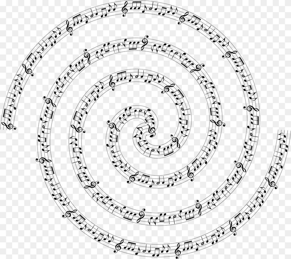 Big Image Music Note Spiral, Gray Free Png Download