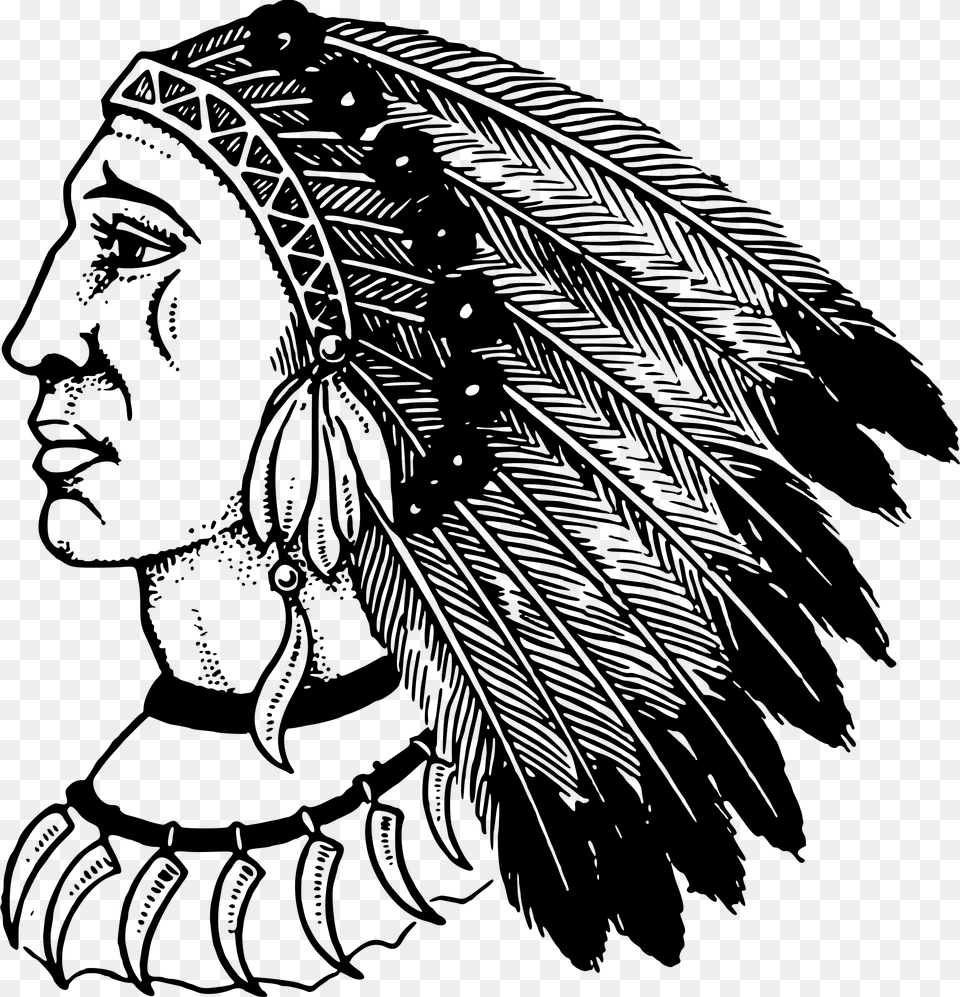 Big Native American Tribes Clipart, Gray Png Image