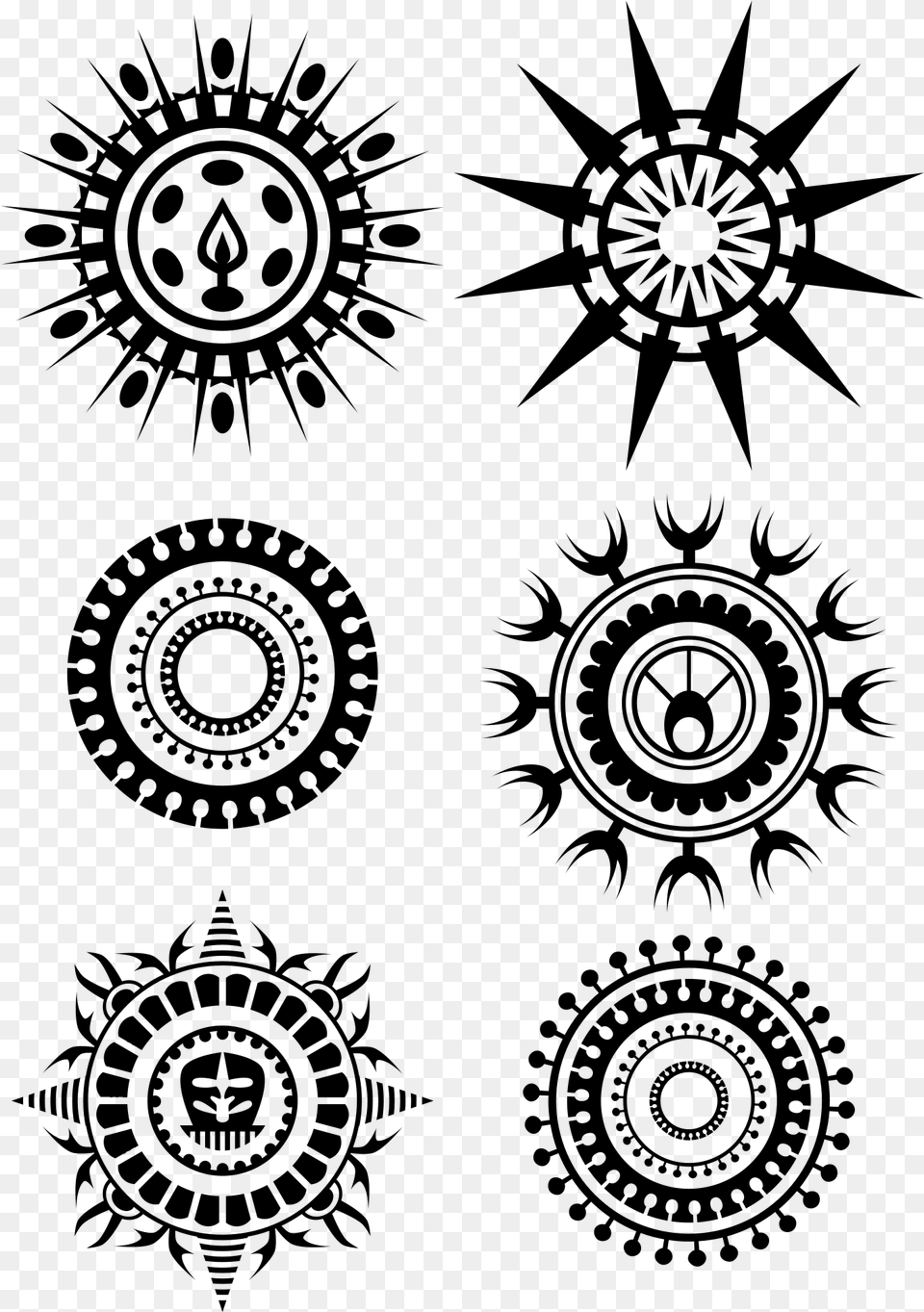Big Image Polynesian Tattoo Circle Design, Gray Png