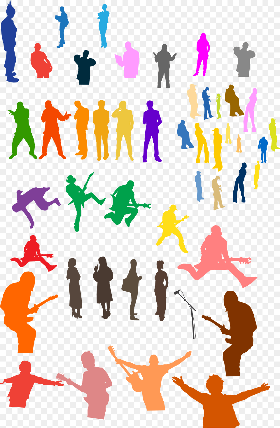 Big Image Rock Star Silhouette Sticker, Person, Adult, Male, Man Free Transparent Png