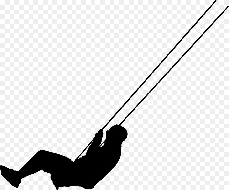 Big Image Silhouette Of Person Swinging, Gray Png
