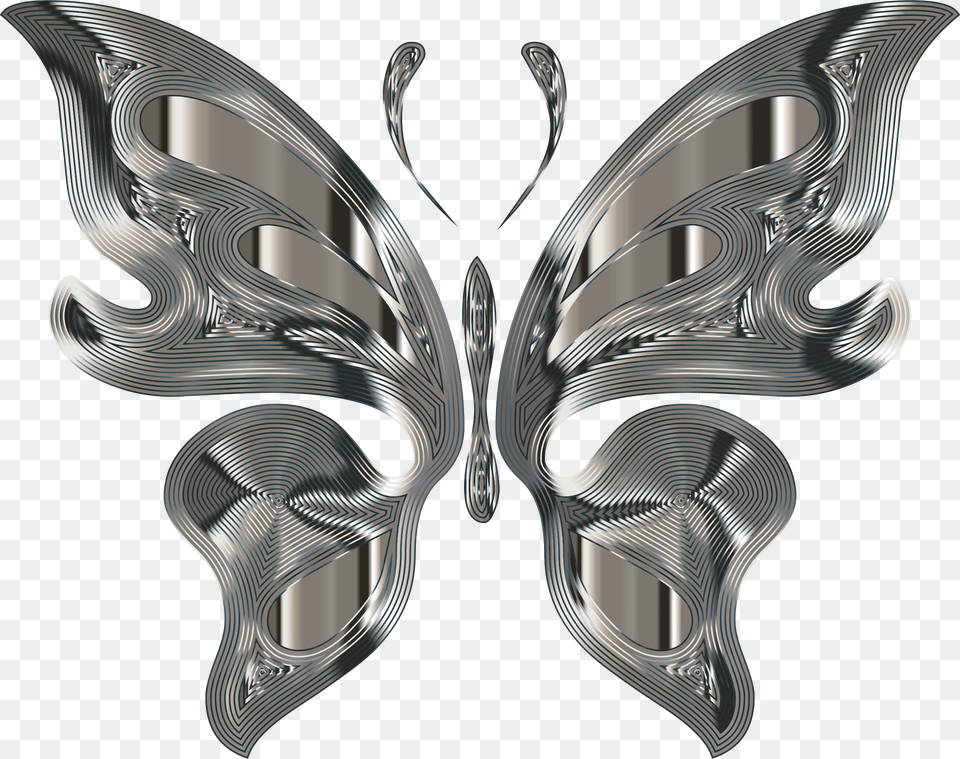 Big Image Silver Butterfly No Background, Accessories, Aluminium, Emblem, Symbol Png