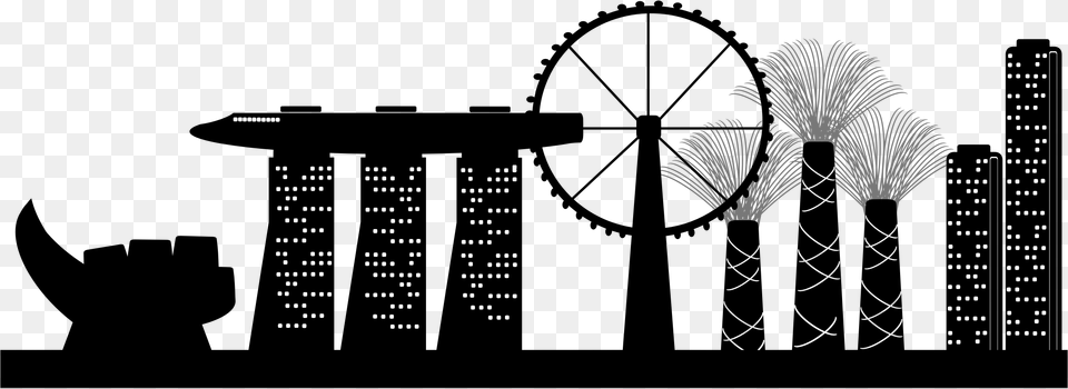 Big Singapore Skyline Silhouette, Text, Page Png Image