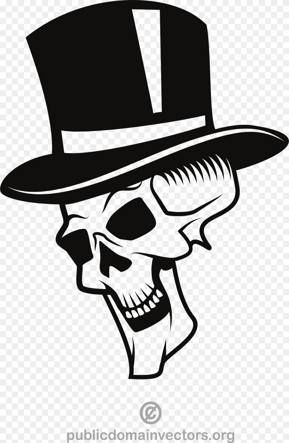 Big Image Skull Clip Art Black And White, Clothing, Hat, Sun Hat, Cross Free Png