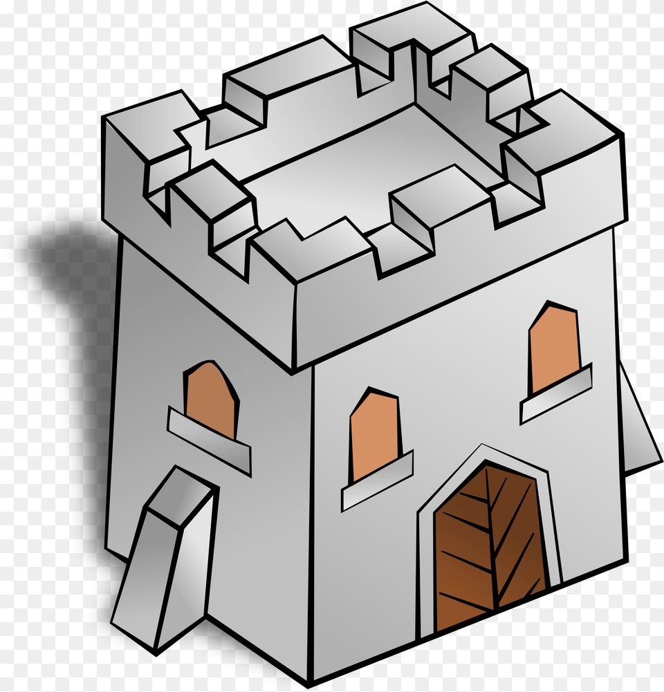 Big Image Square Keep Castle Cartoon, Arch, Architecture, Mailbox Png