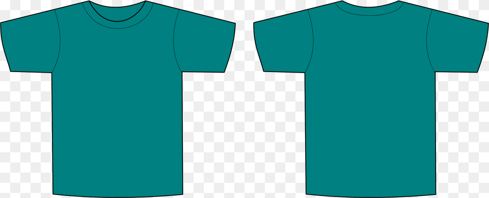 Big Image Teal T Shirt Template, Clothing, T-shirt Free Transparent Png