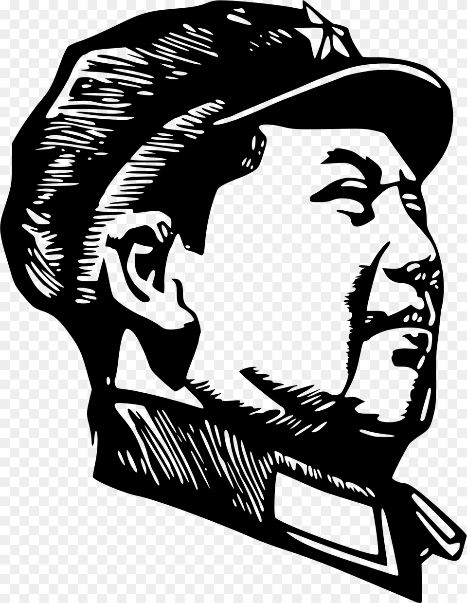 Big Image Transparent Mao Zedong, Gray Png