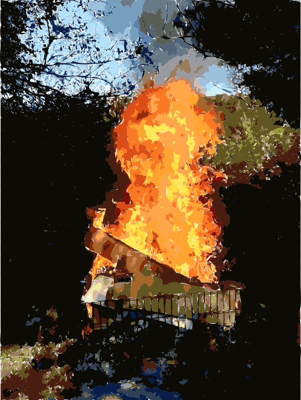 Big Trashfire, Fire, Flame, Bonfire Png Image