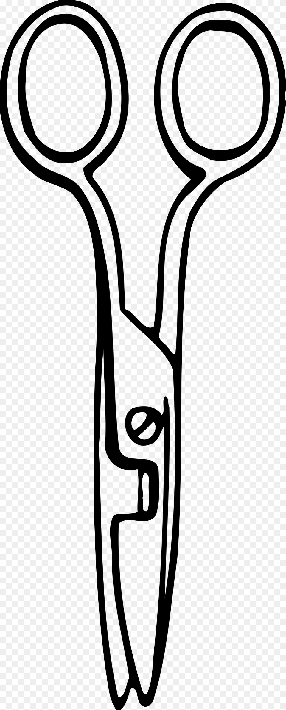 Big White Scissors Drawing, Gray Png Image