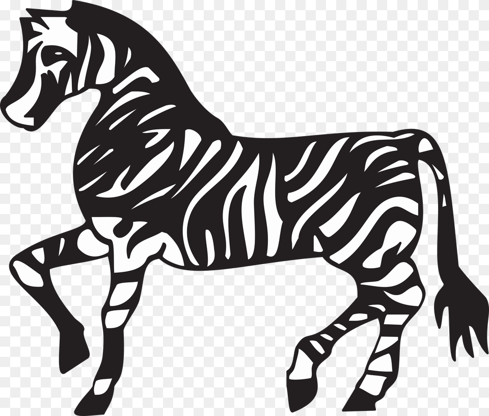 Big Image Zebra Black And White, Stencil, Animal, Mammal, Wildlife Free Transparent Png