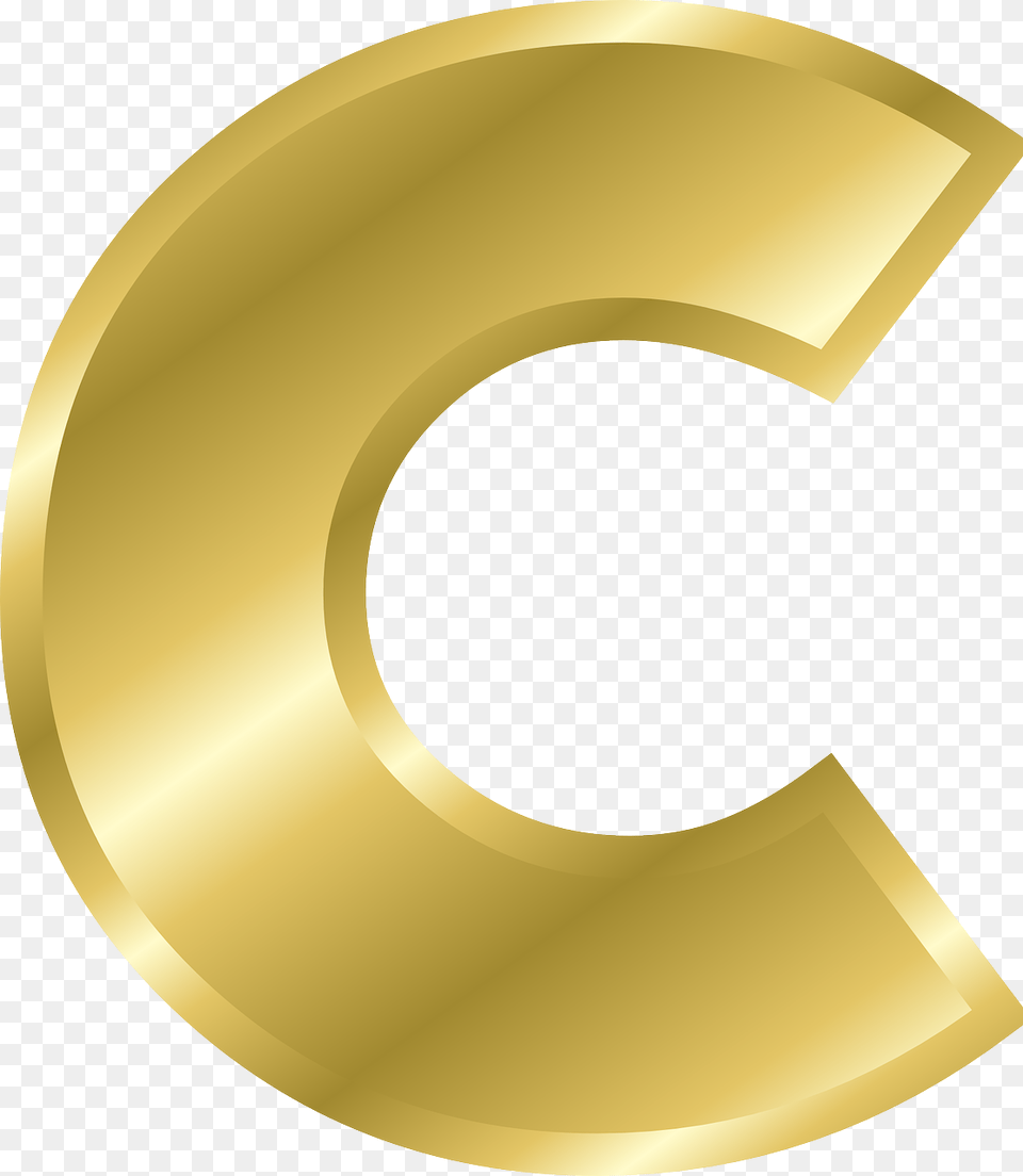 Big Letter C Gold, Number, Symbol, Text, Disk Png Image