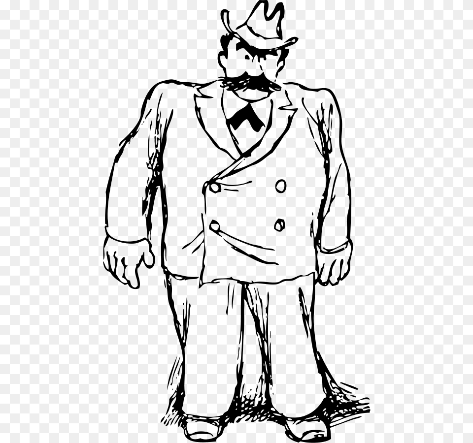 Big Man Clipart, Gray Free Transparent Png