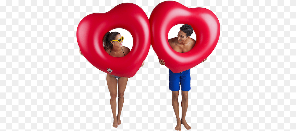 Big Mouth Giant Double Heart Pool Float Giant Double Heart Pool Float, Woman, Adult, Person, Female Free Png