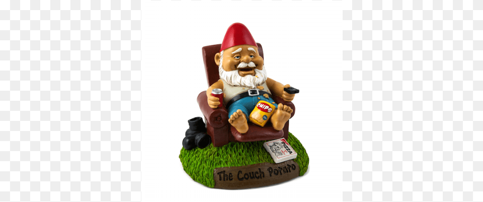 Big Mouth Inc Couch Potato Lawn And Garden Gnome, Figurine, Furniture, Baby, Person Free Transparent Png