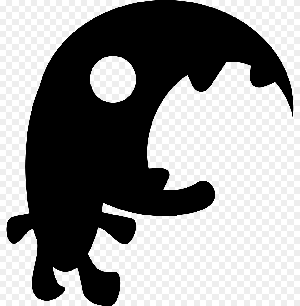 Big Mouth Monster Monstruo Icono, Silhouette, Stencil, Clothing, Hardhat Png