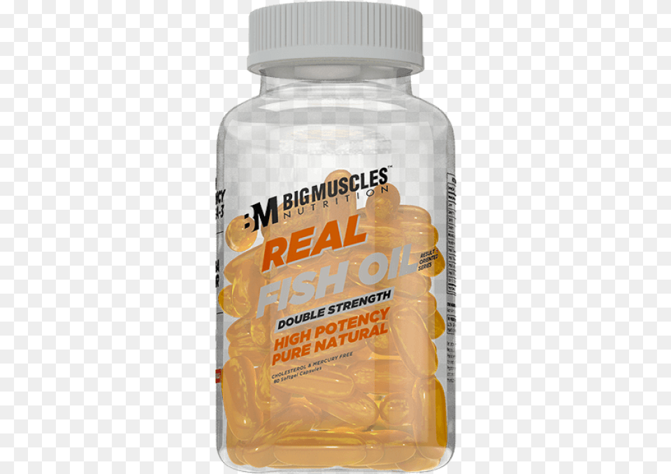 Big Muscle Fish Oil, Jar, Bottle, Shaker, Medication Free Png Download