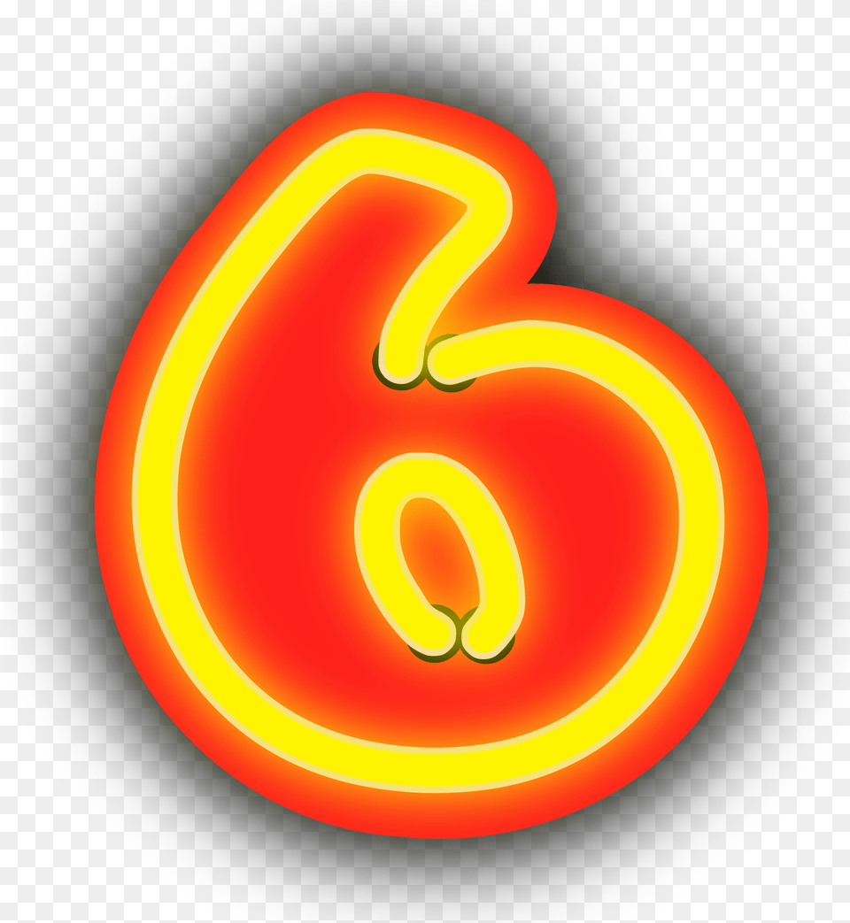 Big Neon Six, Light, Symbol, Text, Number Png