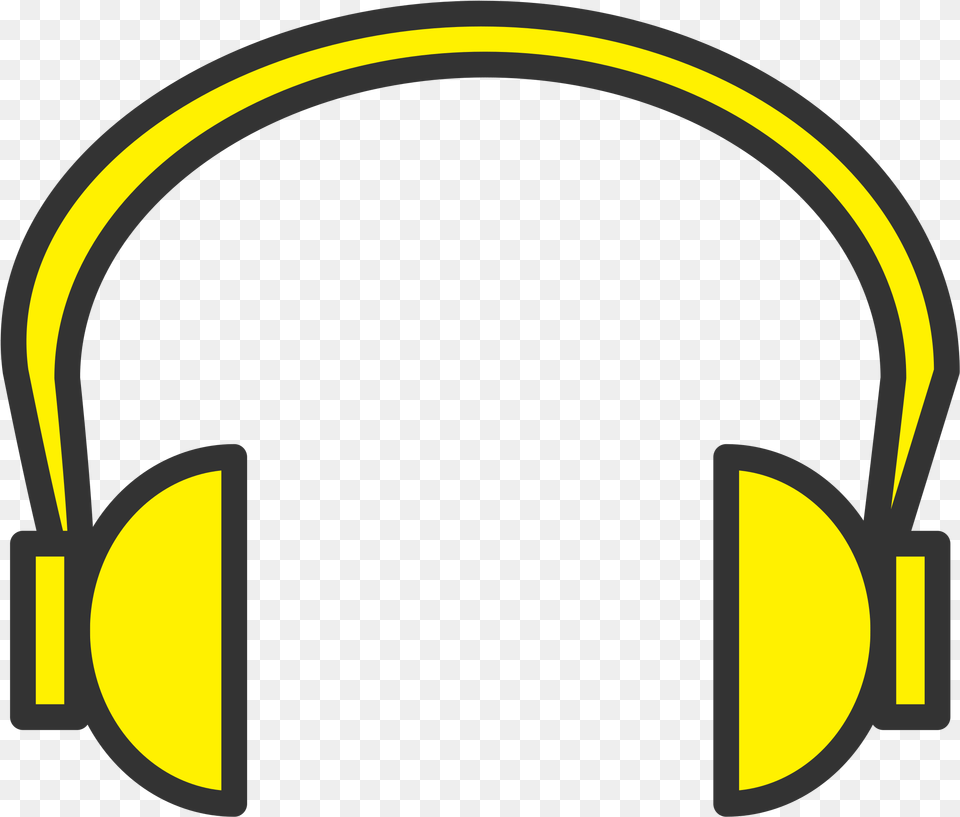 Big Pencil And In Yellow Headphones Clipart, Electronics, Disk Png Image