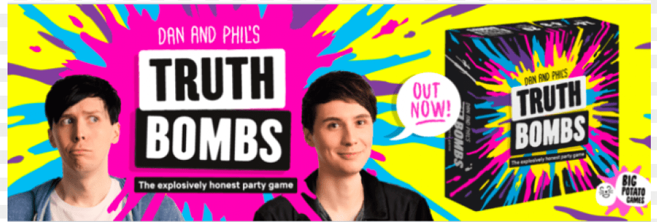 Big Potato Teams With Youtube39s Dan And Phil For New Dan And Phil Truth Bombs, Advertisement, Publication, Poster, Person Png Image